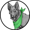 Bandanna Green German Shepherd