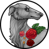 Floral Mantle Red Borzoi